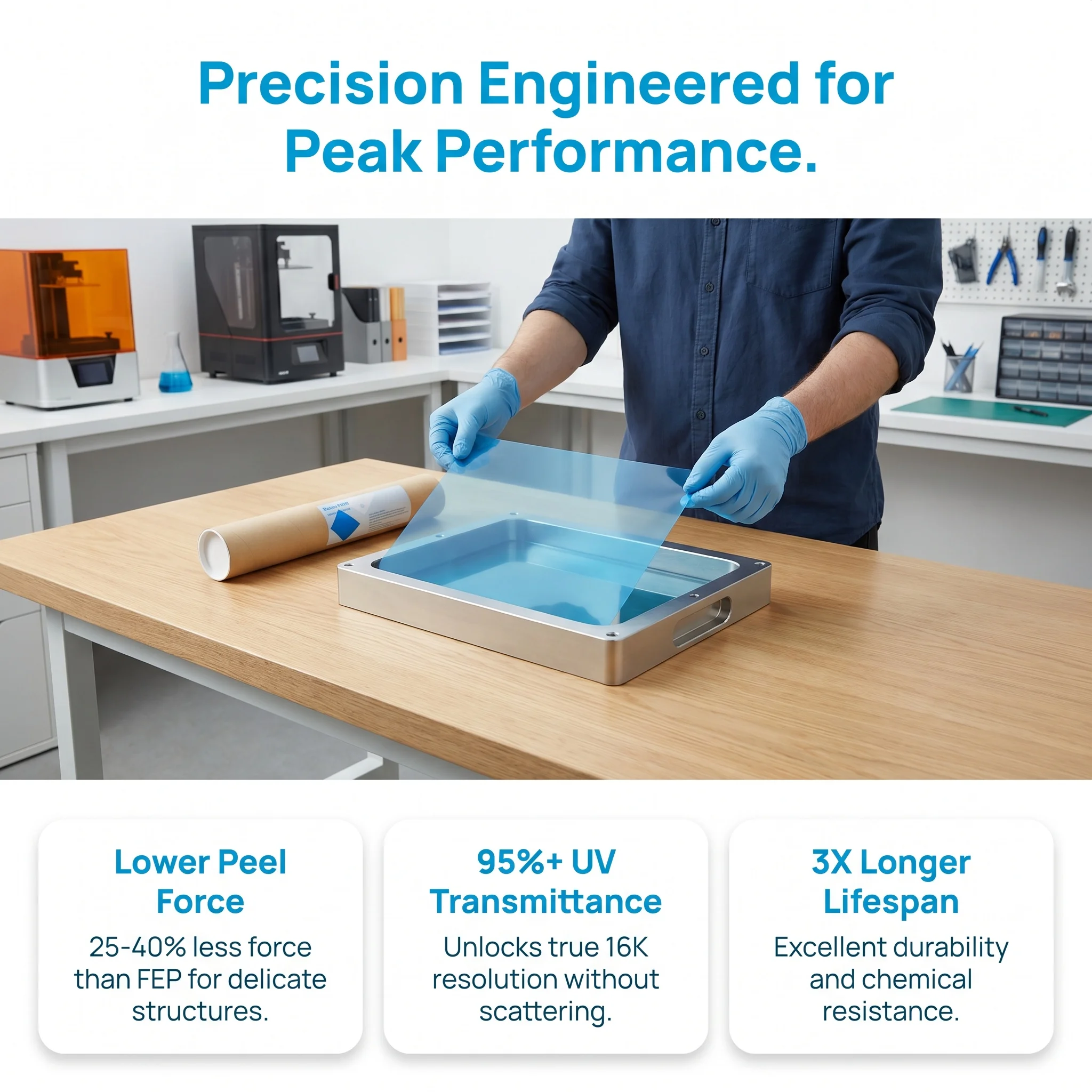 Пленка NFEP 210x150x0.127 мм,  – обзор и цена 3D Printing Elegoo